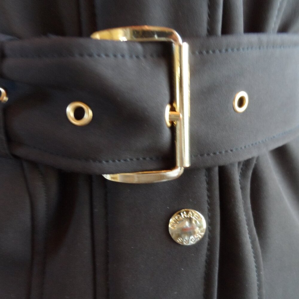 Michael Kors Black Belted Quilted Pea Coat Size PXS - Picture 5 of 16